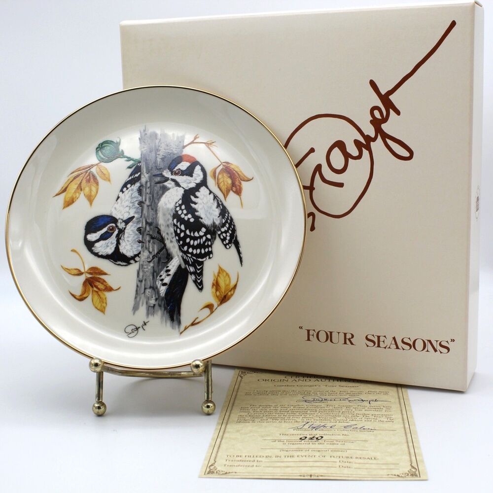 Woodpecker Bird Plate We Survive 1978 w/COA Gunther Granget's Four Seasons